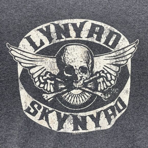 Y2K 2004 Lynyrd Skynyrd Rock T Shirt AAA AllStyles Tag Gray‎ Big Logo Size Large - Picture 1 of 8